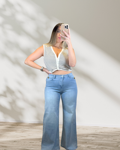 Denim Medium Blue High Waist