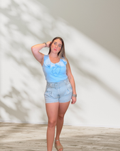 Load image into Gallery viewer, Sky Blouse with Ruffle