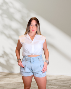 Bela Cross Top White