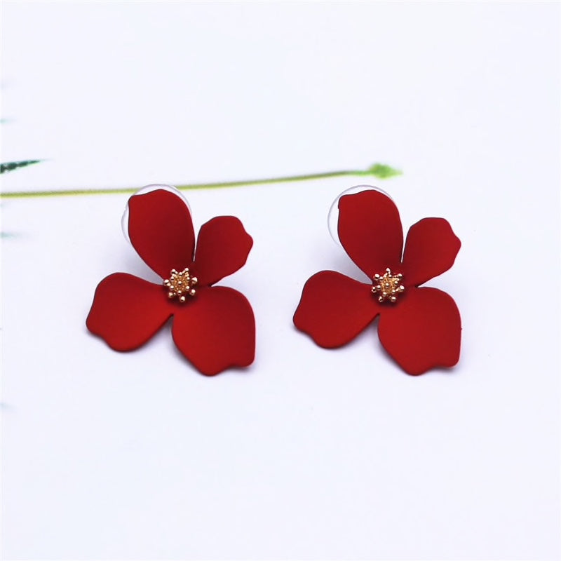 Red Flowers Earrings